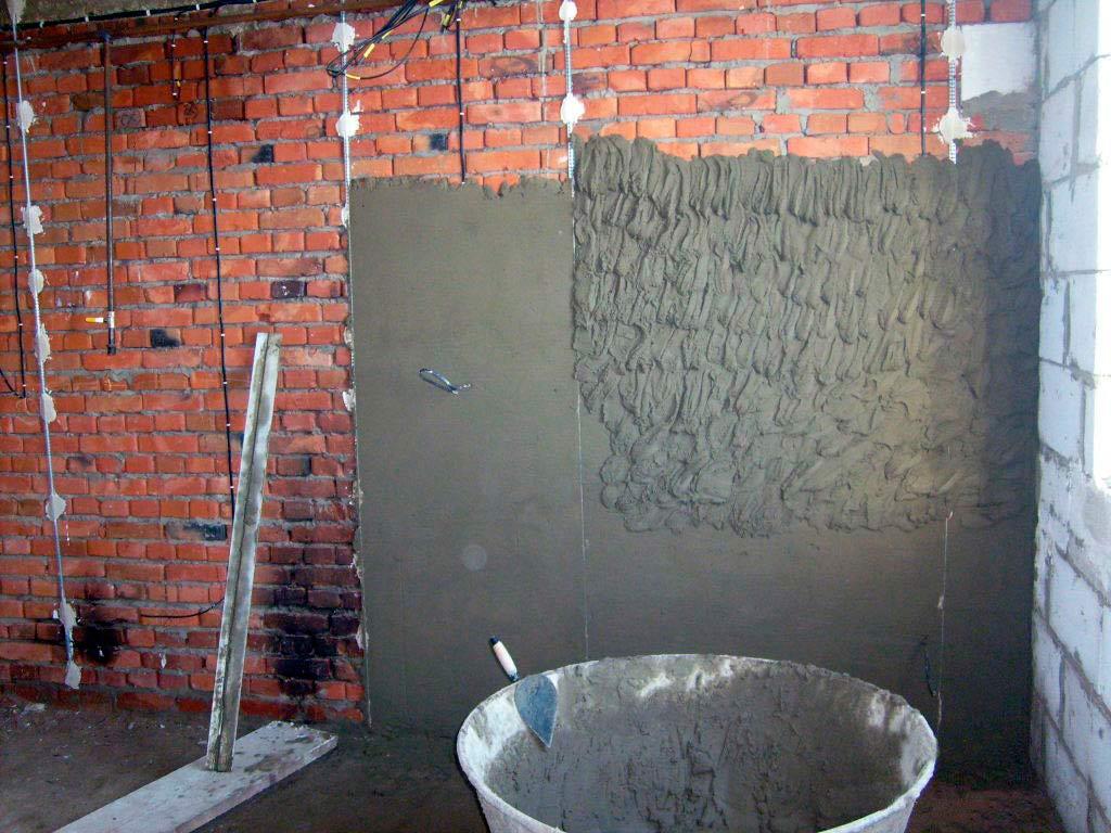 Штукатурка стен песчано цементным раствором